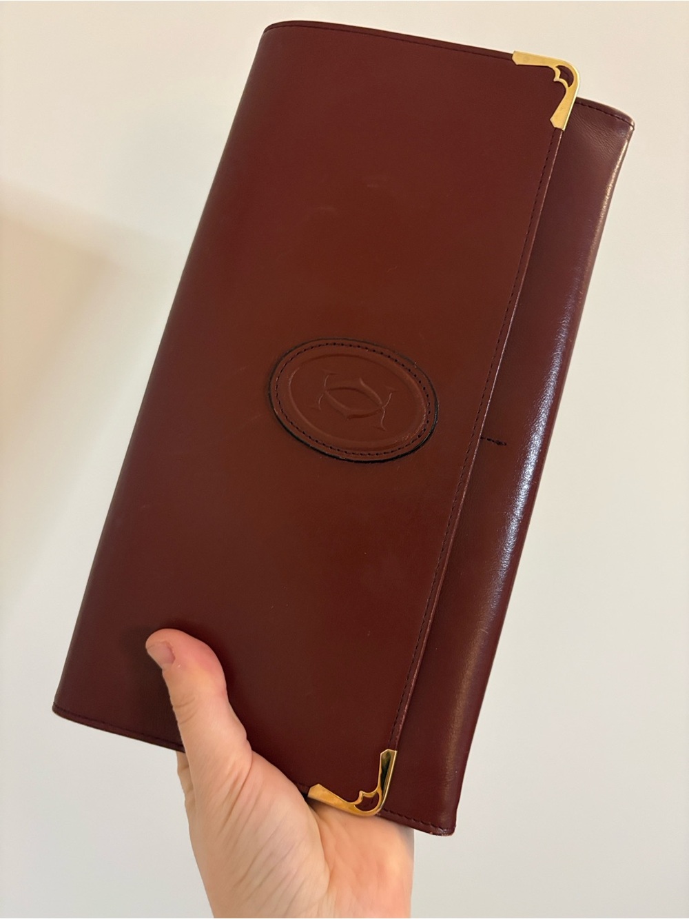 Cartier‎ Burgundy Leather Clutch excellent condition